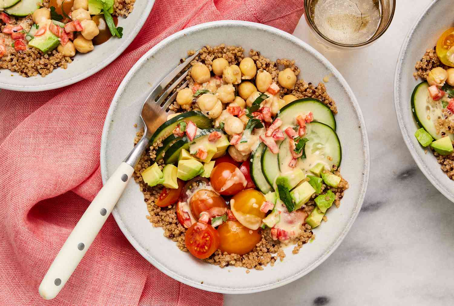 Nutritious grain bowl with quinoa and vegetables